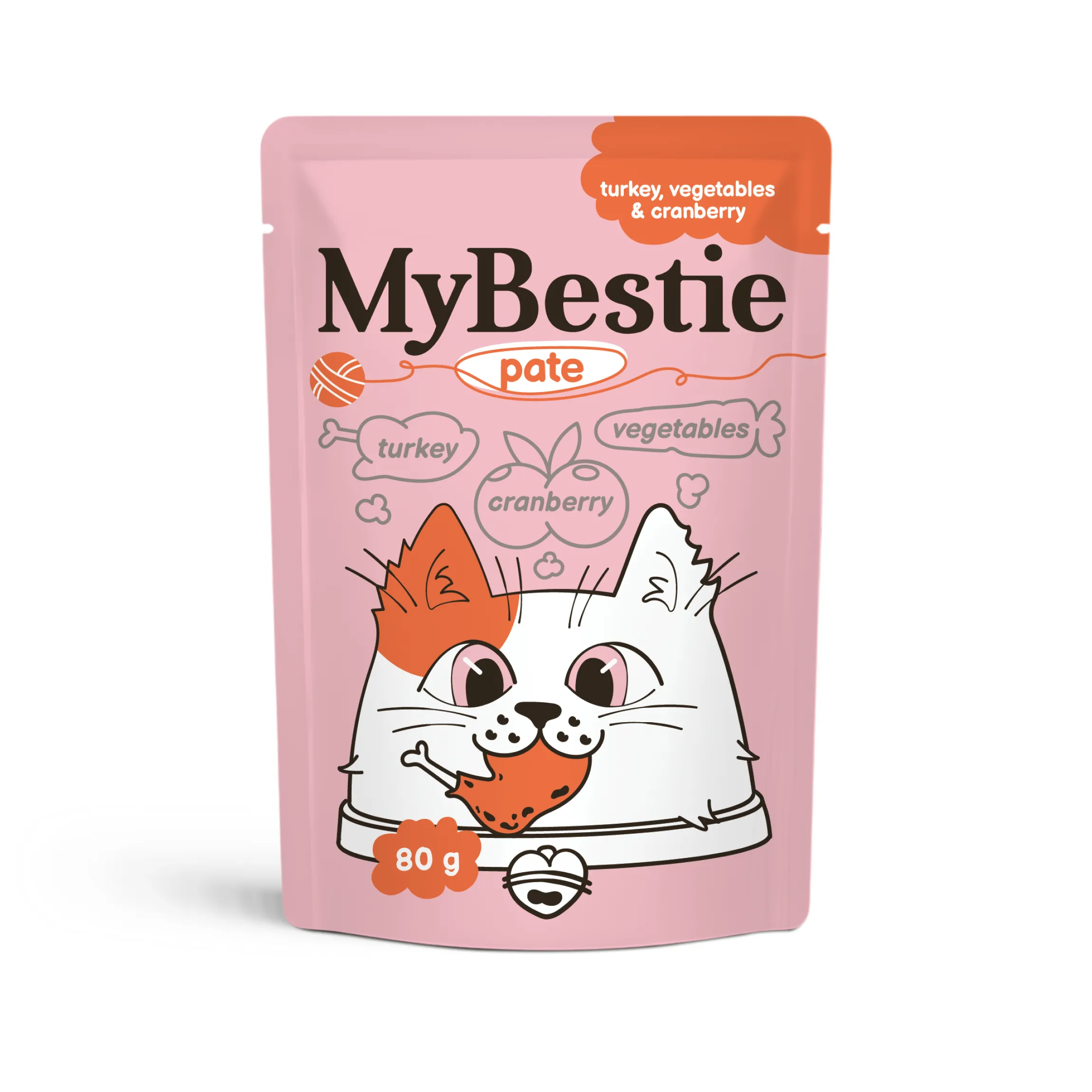 МайБести Пауч ПАШТЕТ с мясом Индейки,Овощами и Клюквой 80 гр