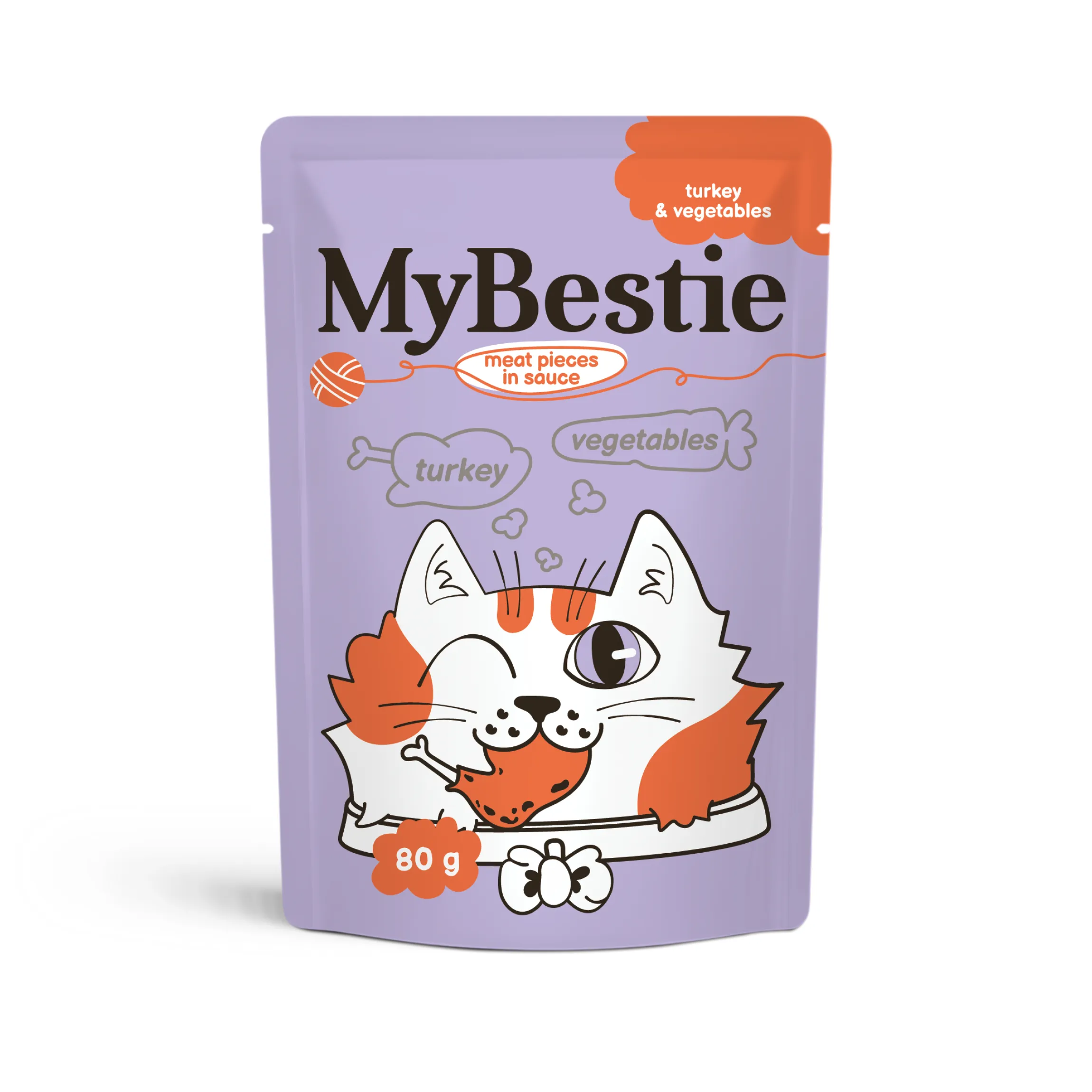 МайБести Пауч МЯСНЫЕ КУСОЧКИ Индейка в соусе с Овощами 80 гр