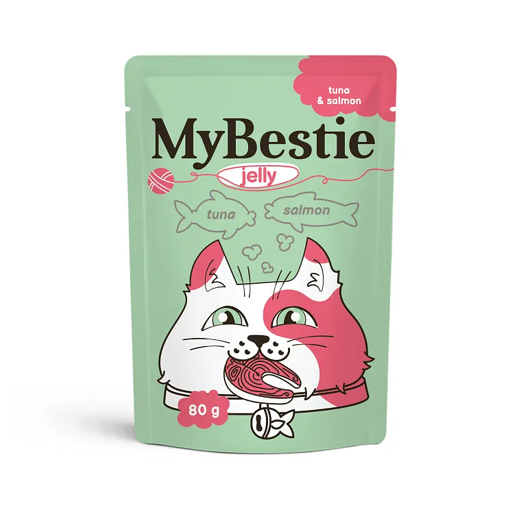 МайБести Пауч Тунец и Лосось в ЖЕЛЕ 80 гр