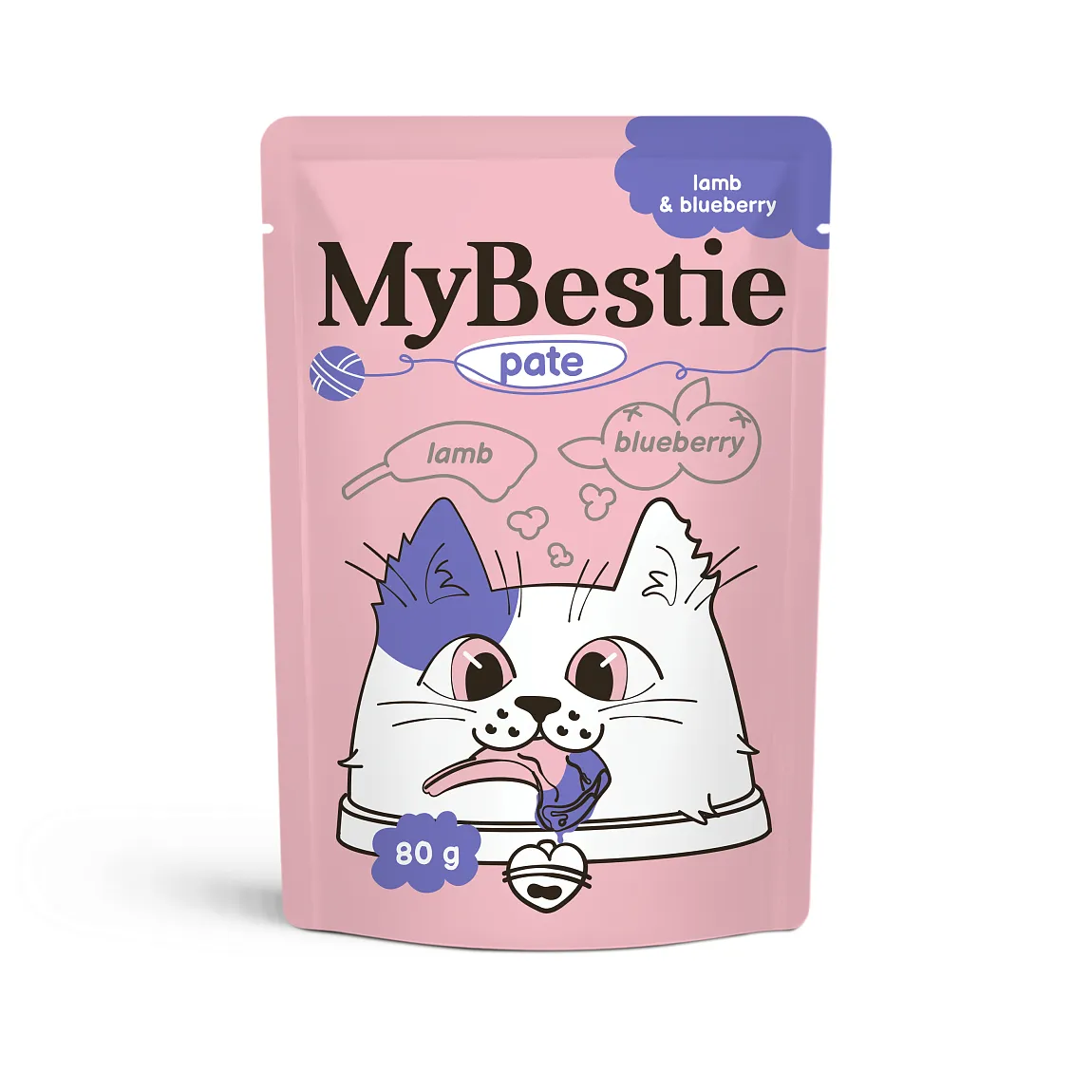 МайБести Пауч ПАШТЕТ с мясом Ягнёнка и Черникой 80 гр