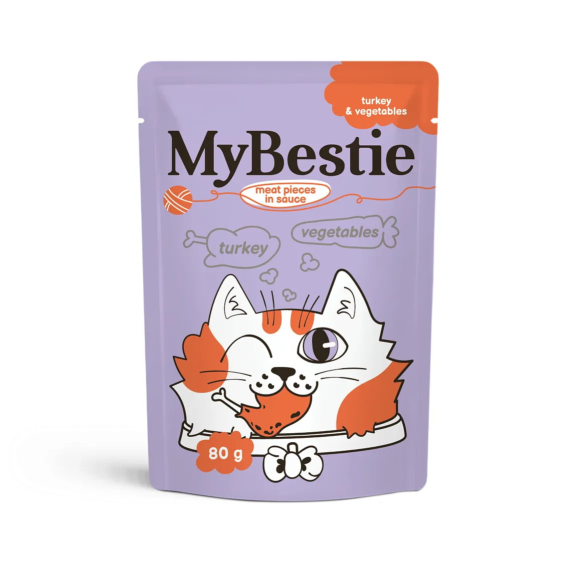 МайБести Пауч МЯСНЫЕ КУСОЧКИ Индейка в соусе с Овощами 80 гр