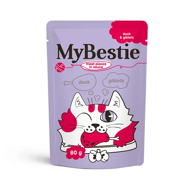 МайБести Пауч МЯСНЫЕ КУСОЧКИ Утка с Потрошками 80 гр