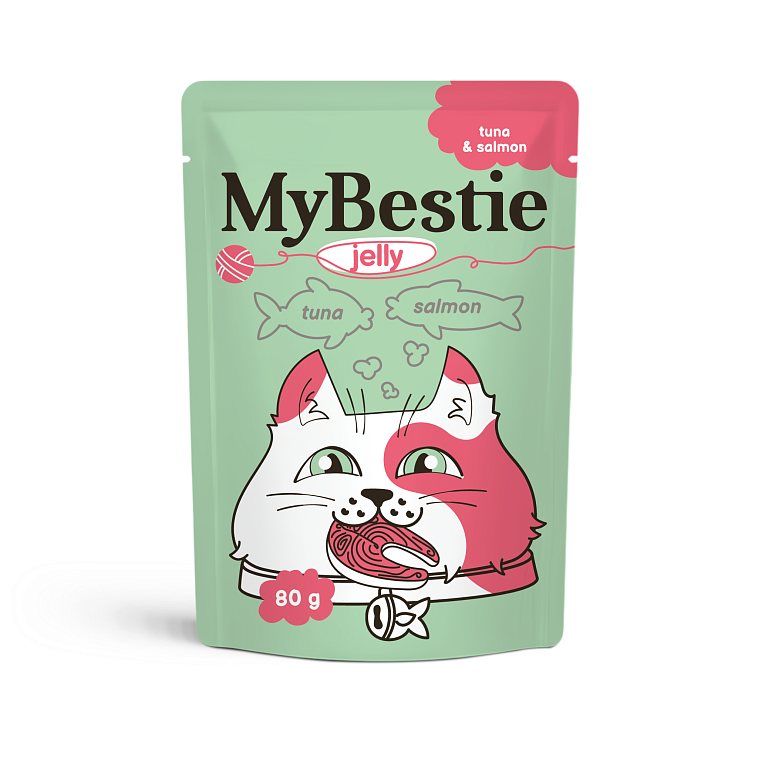 МайБести Пауч Тунец и Лосось в ЖЕЛЕ 80 гр